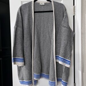 WRAP London Black and Blue Open Front Cardigan